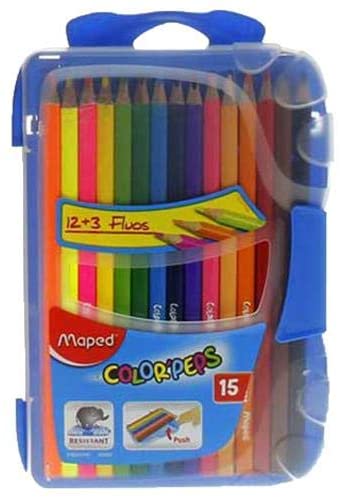 Maped Color Peps Pencils 12 + 3 Fluo Peps - Al Masam Stationery LLC Main image