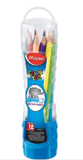 Maped Color Peps Pencils 12Color Plastic Tube - Al Masam Stationery LLC Main image