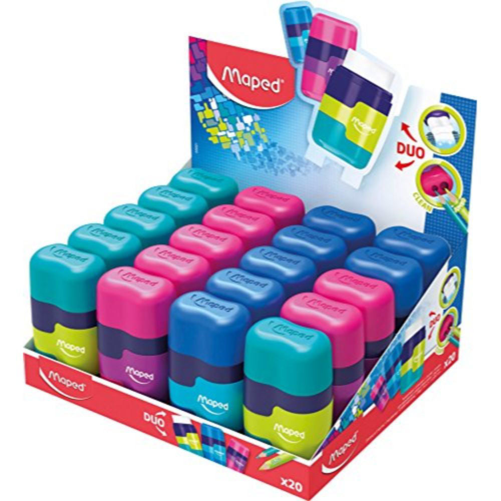Maped Connect 2Hole Sharpner-Eraser Soft Touch - Al Masam Stationery LLC Main image