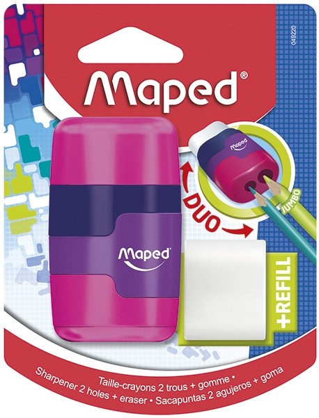 Maped Connect 2Hole Sharpner-Eraser Translucent Display of 20Pcs Secondary image