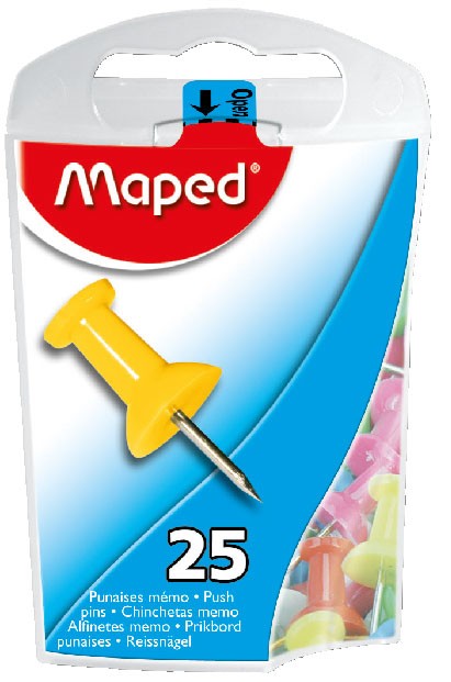 Maped D.Box 10mm Memo Push Pins Packet/25pc - Al Masam Stationery LLC Main image