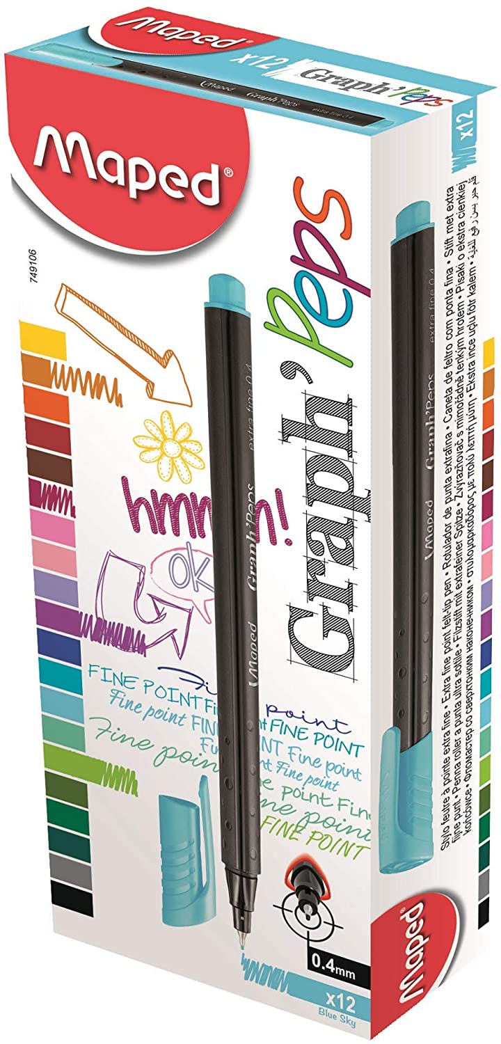 Maped Graph'Peps Fineliner Blue Sky Box of 12 Secondary image