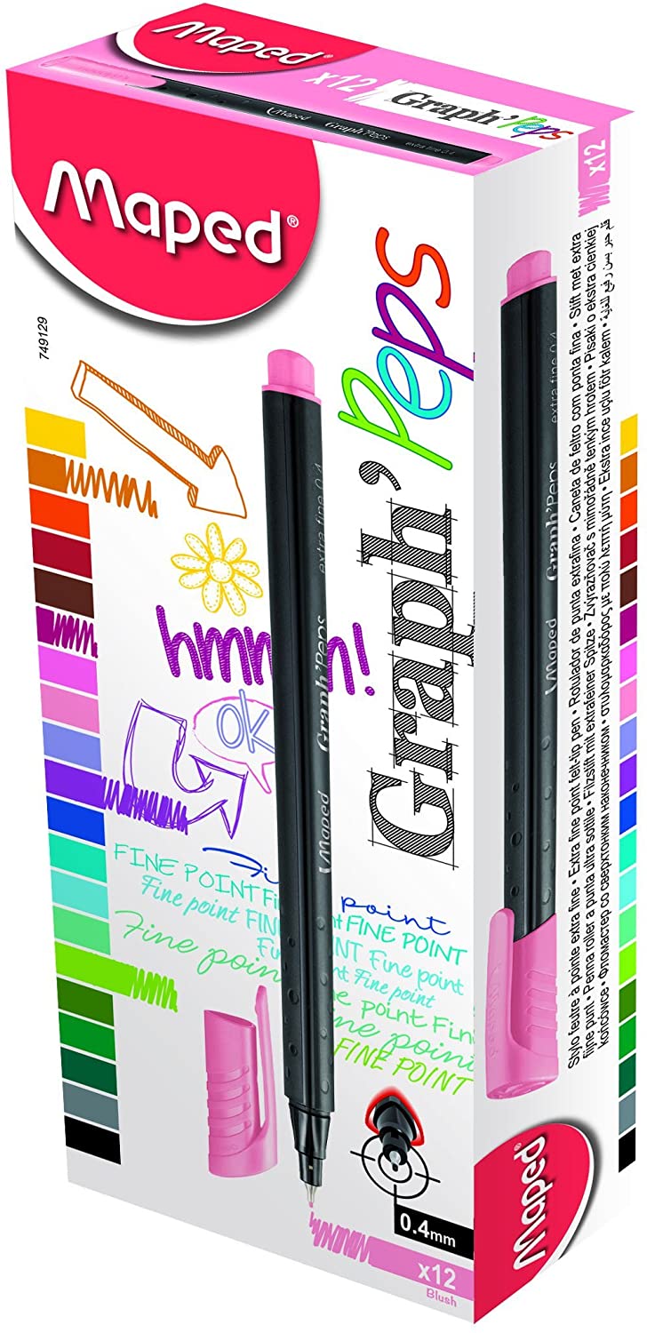 Maped Graph'Peps Fineliner Blush Box of 12Pcs - Al Masam Stationery LLC Main image