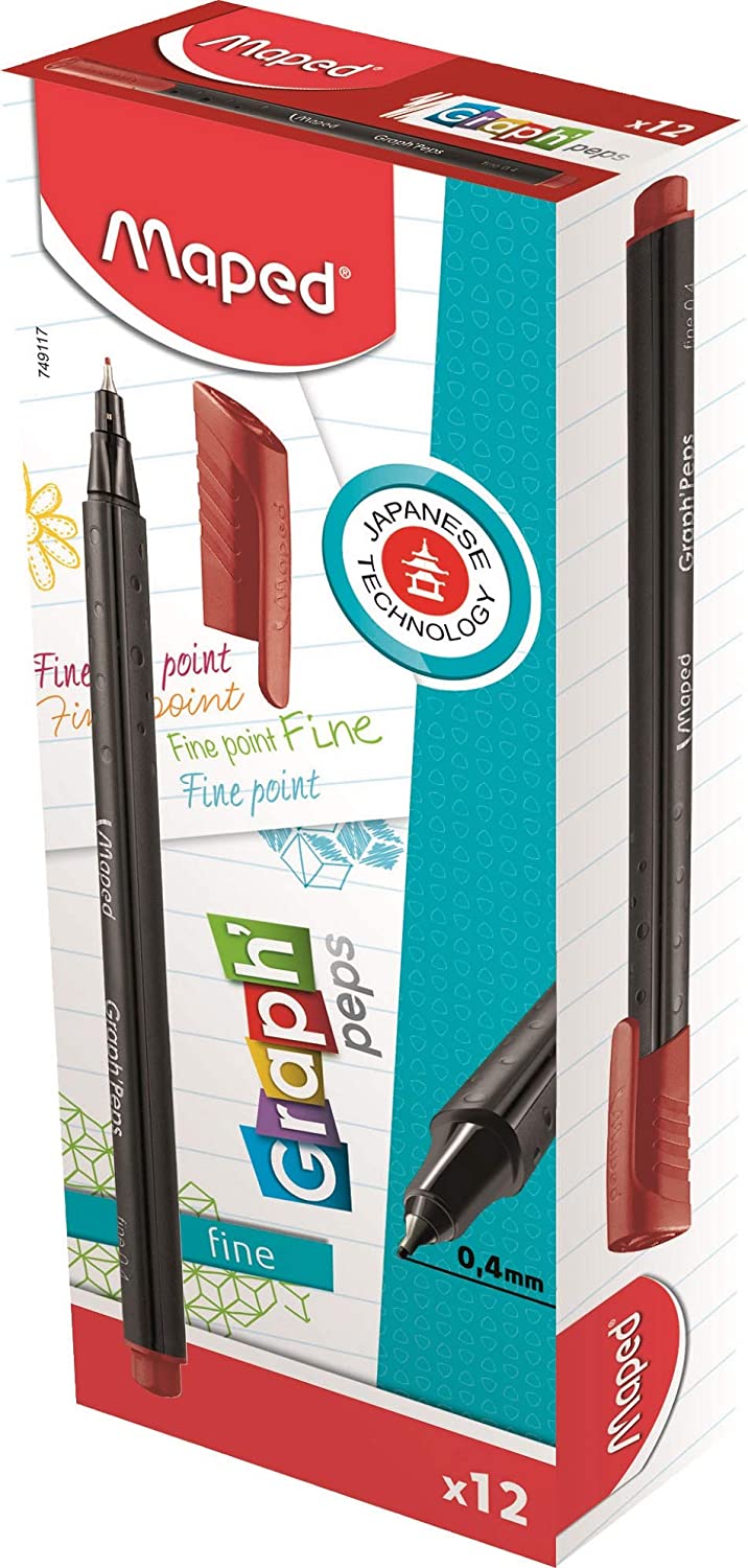 Maped Graph'Peps Fineliner Red Kiss Box of 12Pcs Secondary image