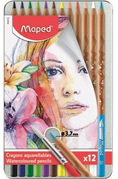 WatercolourPencils Artist metal Set of 12color - Al Masam Stationery LLC Main image