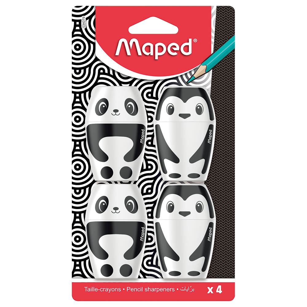 Maped BLACK PEPS, 4 ERASER + 4 SHARPENER Pack - Al Masam Stationery LLC Main image