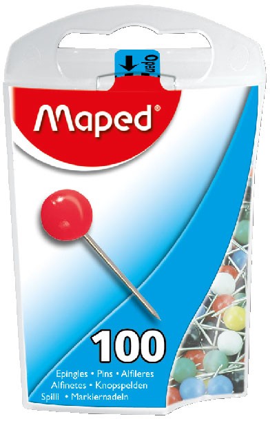 Maped D.Box 5mm Map Pins Packet/100pcs - Al Masam Stationery LLC Main image