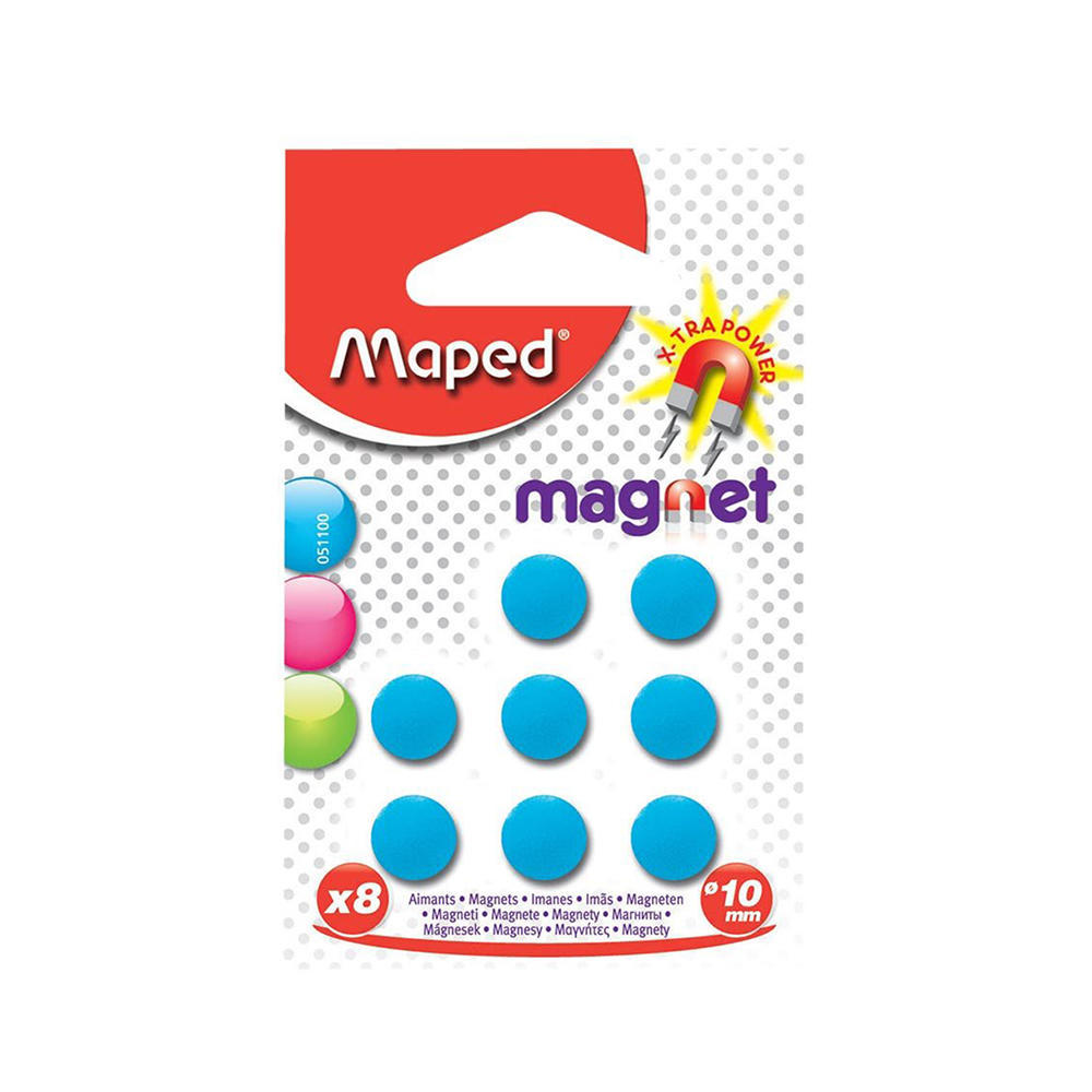 Maped Round Magnets 10mm Colored 8pcs per Pack - Al Masam Stationery LLC Main image