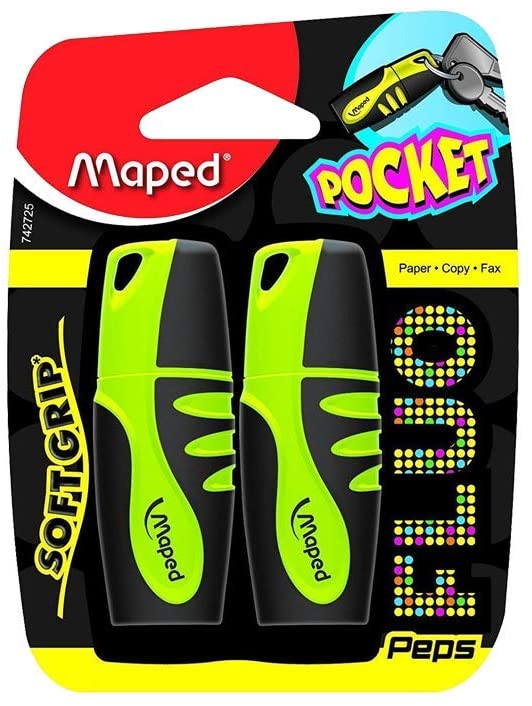 Maped Fluo Peps Highlighter Pocket Yellow Blister pack of 2pcs - Al Masam Stationery LLC Main image