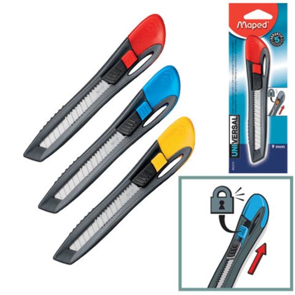 Maped Cutter 9mm UnivrslPlast Display of 12 Pcs - Al Masam Stationery LLC Main image