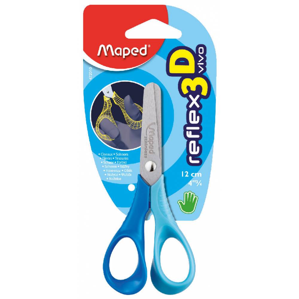 Maped Scissor 12cm Reflex Vivo 3D Blister Pack - Al Masam Stationery LLC Main image