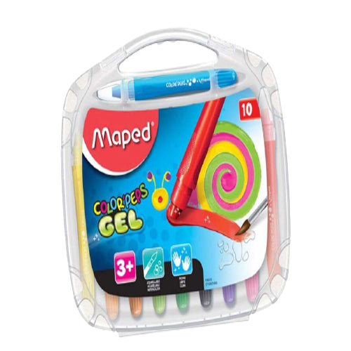 Maped Color Peps Gel Crayons in vibrant pastel colors, perfect for creative artwork and drawing projects.