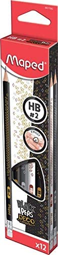 Maped Blackpeps Deco Pencil w/eraser Box of 12 pcs - Al Masam Stationery LLC Main image