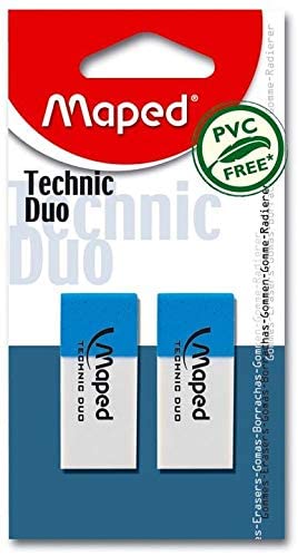 Maped Eraser Technic Duo Blister Pack of 2pcs - Al Masam Stationery LLC Main image