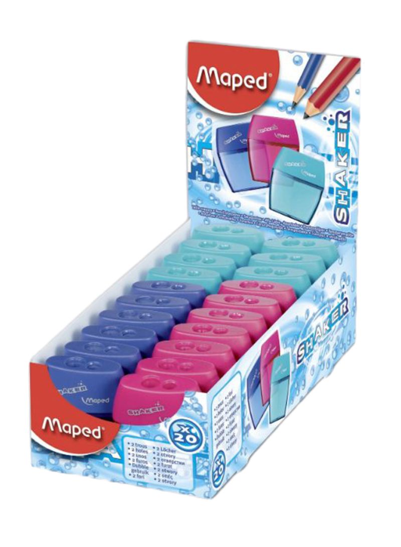 Maped Sharpner 2Hole Shaker Box of 20 Pcs - Al Masam Stationery LLC Main image