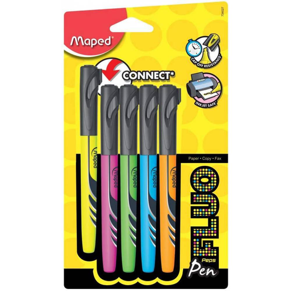 MAPED FLUO PEPS PENS ASSORTED COLORS, - Al Masam Stationery LLC Main image