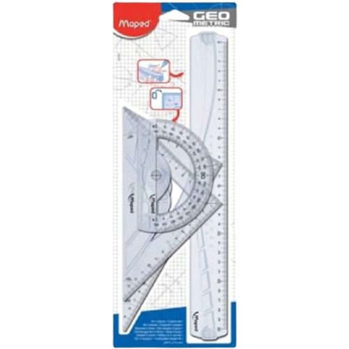 30cm Maped Geometric Maxi ruler with clear markings and a sleek design, ideal for precise measuring and drawing. Main image