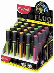 Maped Fluo Peps Highlighter  Max Asst Color Display of 20pcs - Al Masam Stationery LLC Main image