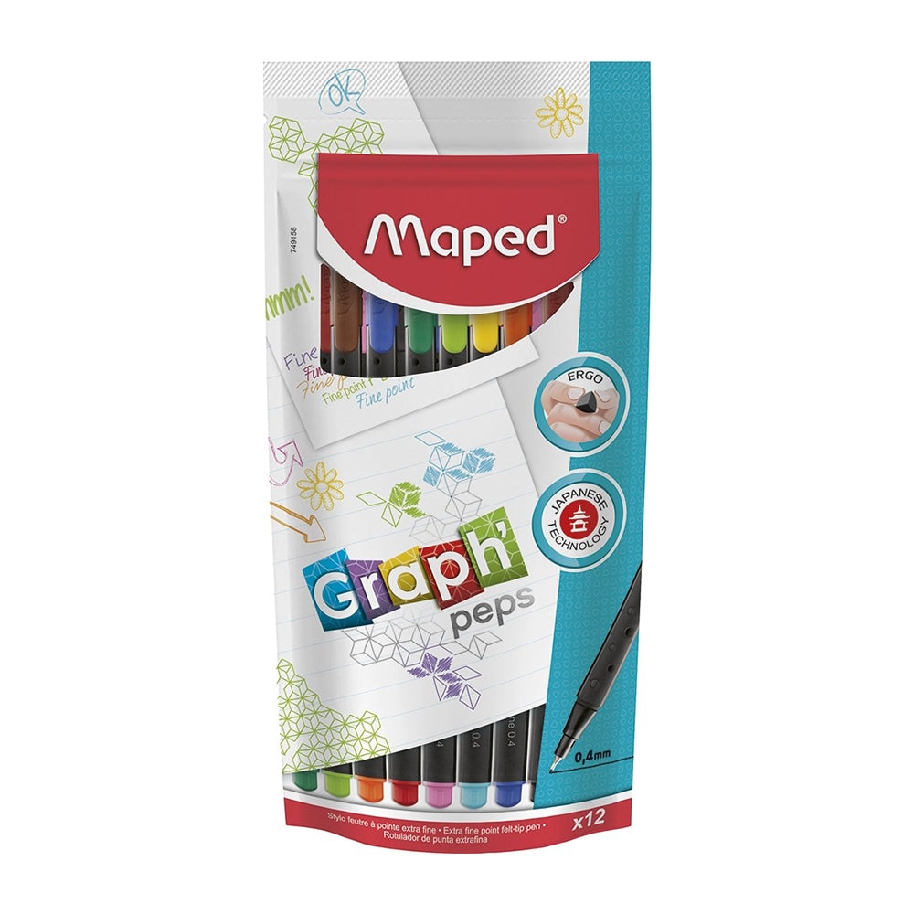 Maped GraphPeps Fineliner Standup Bag - Al Masam Stationery LLC Main image
