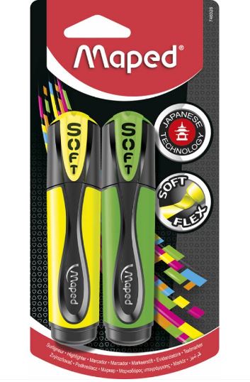 Maped Highlighter Soft Yellow+Asst Color Blister Pack - Al Masam Stationery LLC Main image