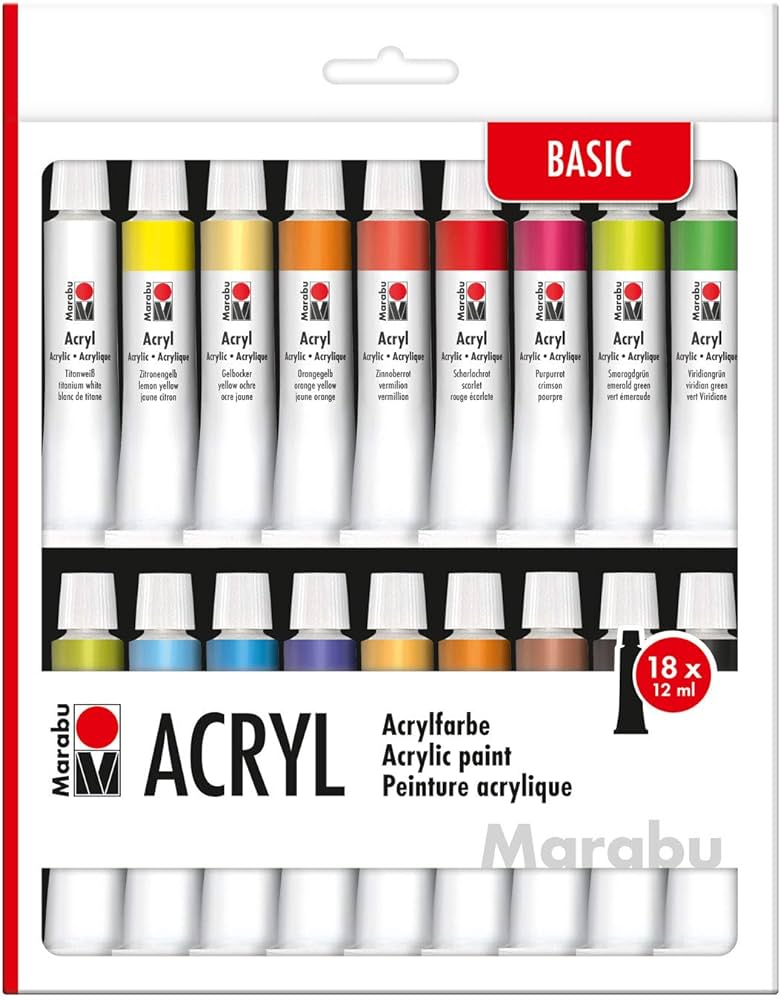 Marabu Acrylic Paint Set, 12 X 12 Ml - Al Masam Stationery LLC Main image