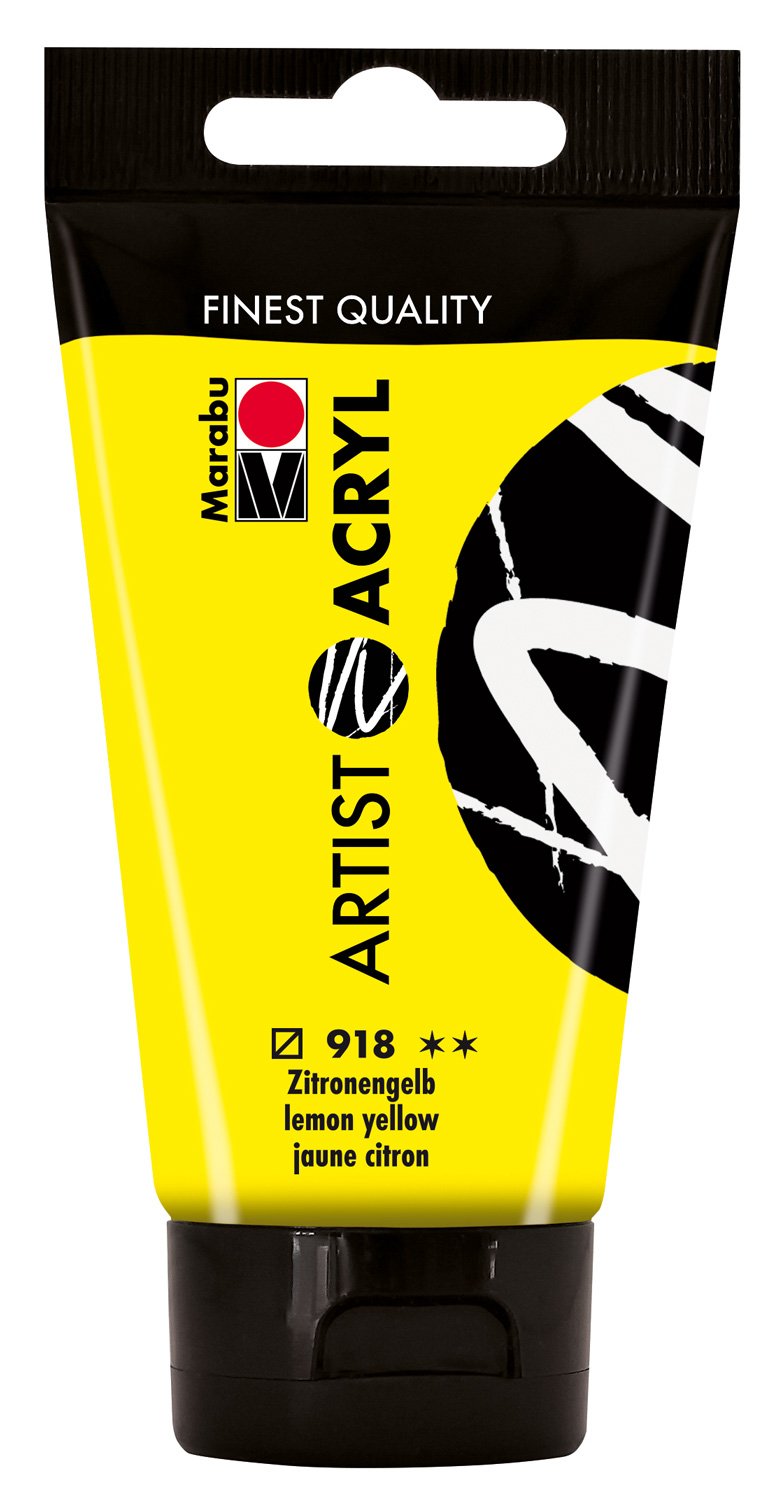 Marabu Artist Acryl, 918 Lemon Yellow, 75 Ml - Al Masam Stationery LLC Main image