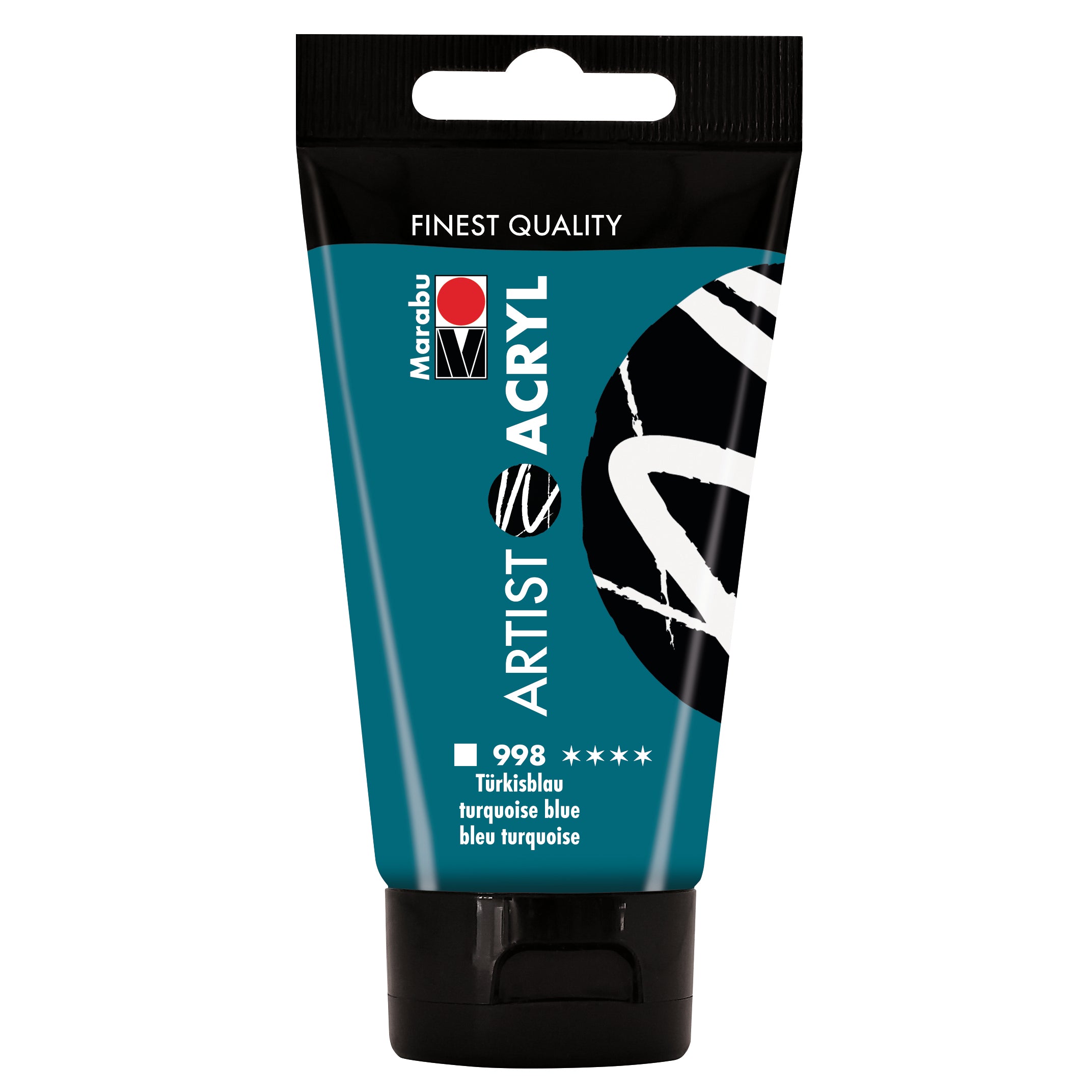 Marabu Artist Acryl, 998 Turquoise Blue, 75 Ml - Al Masam Stationery LLC Main image