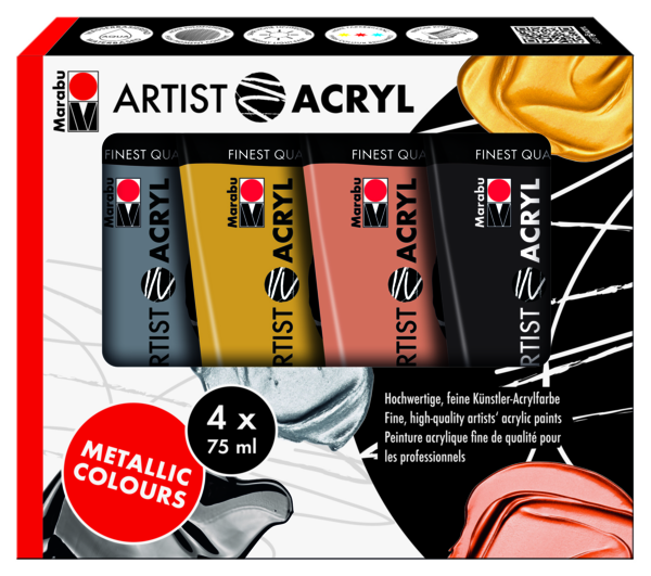 Marabu Artist Acryl Assortment Of 12 - Model 1 - Al Masam Stationery LLC
