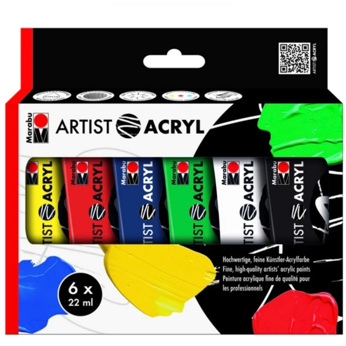Marabu Artist Acryl Assortment Of 6 - Al Masam Stationery LLC Main image