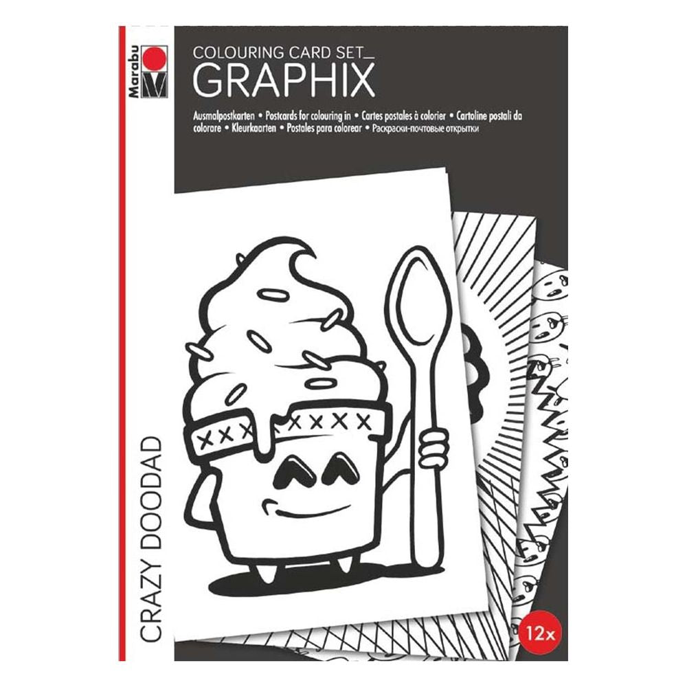 Marabu Colouring Card-Set Graphix Crazy Doodad - Al Masam Stationery LLC Main image