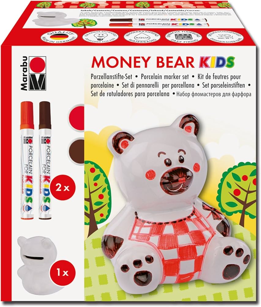 Marabu Money Box Set Money Bear - Al Masam Stationery LLC Main image