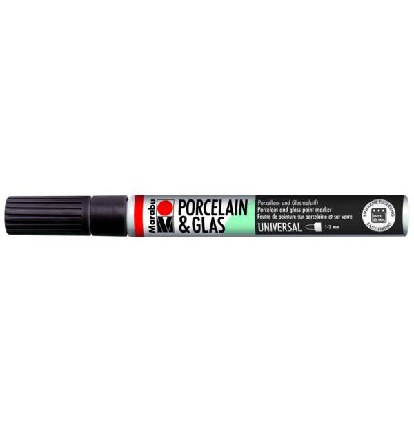 Marabu Porcelain & Glas Painter, 073 Black, 1 - 2 Mm - Al Masam Stationery LLC Main image