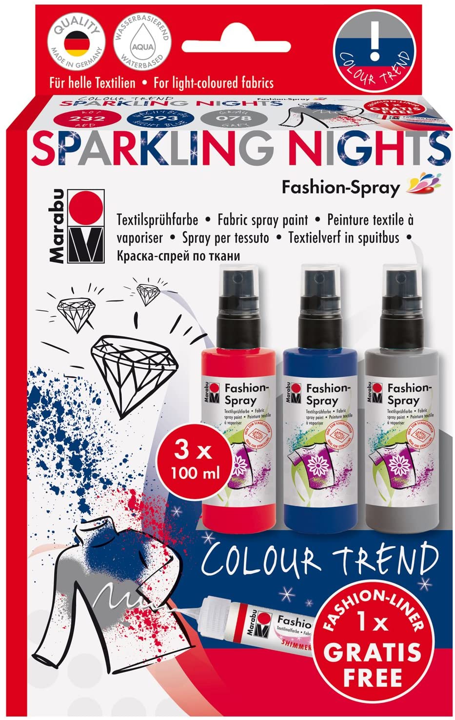 Marabu Sparkling Nights | Fashion Spray Set | Multi-Color - MrU 171900083 - Al Masam Stationery LLC Main image