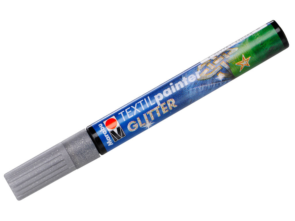 Marabu Textil Painter Glitter, 582 Glitter-Silver, 3 Mm - Al Masam Stationery LLC Main image