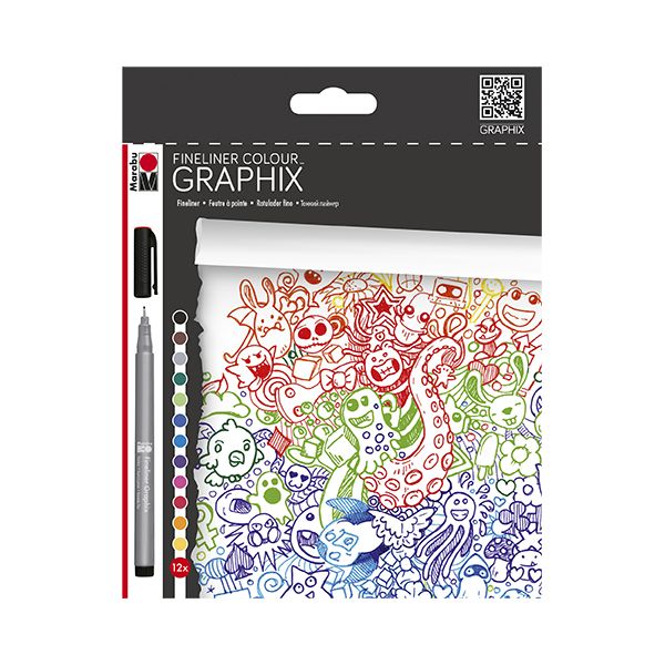 Marabu Fineliner Colour Graphix, Doodle Supreme - Al Masam Stationery LLC Main image