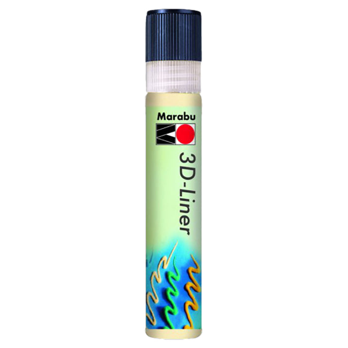 Marabu 3D-Liner 622 Pastel Yellow glass and ceramic paint 25ml bottle with pastel yellow color for detailed craft work