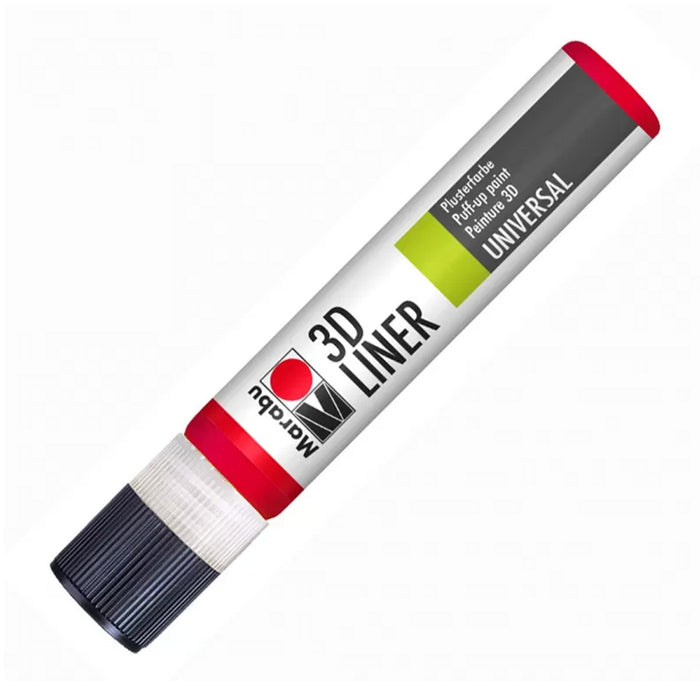 Marabu 3D-Liner 631 Cherry Red glass and ceramic paint 25ml bottle, featuring a red 3D paint for decorating glass and ceramics.