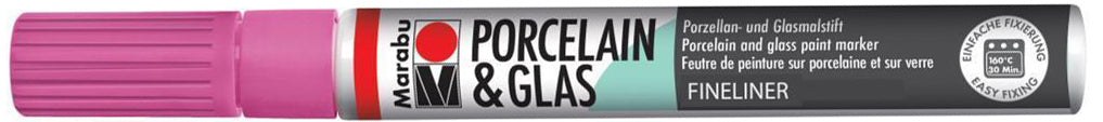 Marabu Porcelain & Glas Painter, 033 Rose Pink, 0.8 Mm - Al Masam Stationery LLC Main image