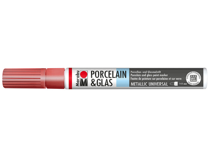 Marabu Porcelain & Glas Painter, 732 Metallic-Rot, 1 - 2 Mm - Al Masam Stationery LLC