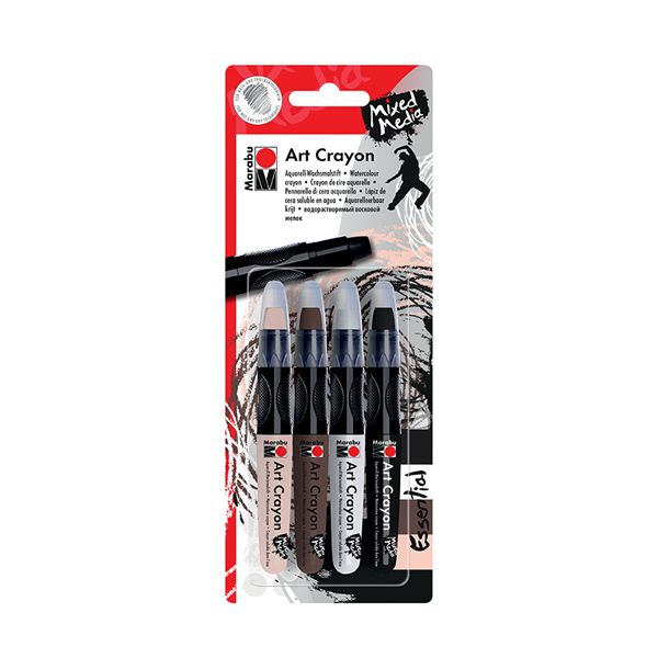 Marabu Art Crayon Blister Assortment Of 4 Essential - Al Masam Stationery LLC Main image