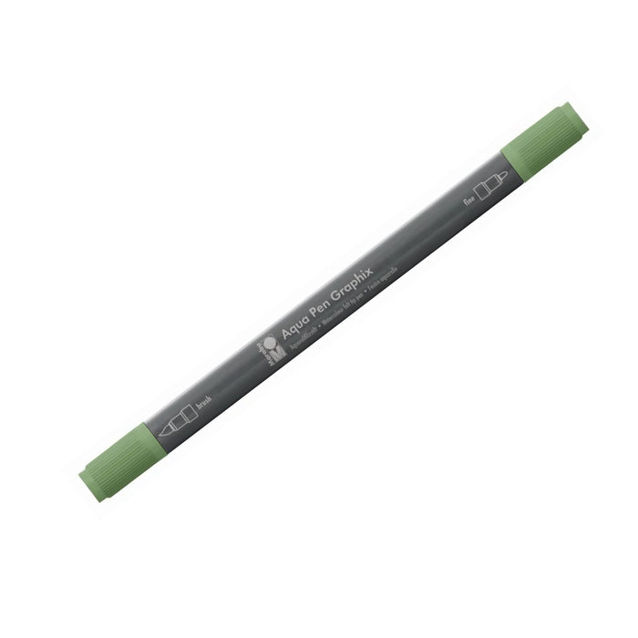 Marabu Aqua Pen Graphix in Antique Green 266, a fine art pen with a green ink tip for detailed drawing and coloring.
