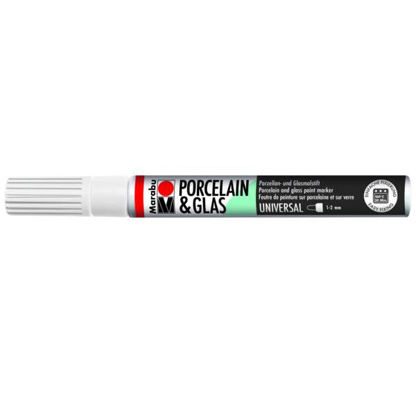 Marabu Porcelain & Glas Painter, 070 White, 1 - 2 Mm - Al Masam Stationery LLC