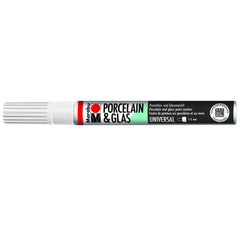 Marabu Porcelain & Glas Painter, 070 White, 1 - 2 Mm - Al Masam Stationery LLC