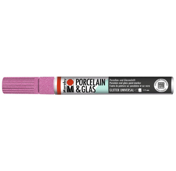 Marabu Porcelain & Glas Painter, 533 Glitter-Rosa, 1 - 2 Mm - Al Masam Stationery LLC
