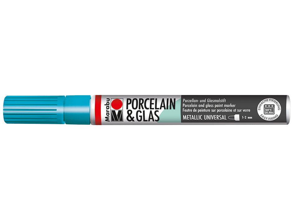 Marabu Porcelain & Glas Painter, 792 Metallic-Petrol, 1 - 2 Mm - Al Masam Stationery LLC