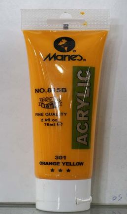 Marie's Fine ACRYLIC ORANGE YELLOW  75ml - Al Masam Stationery LLC Main image