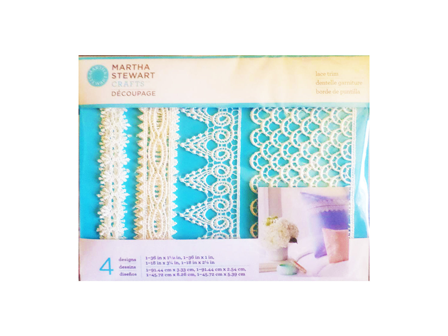 Martha Stewart Decoupage Lace Trim Geometric Ivory - Al Masam Stationery LLC Main image