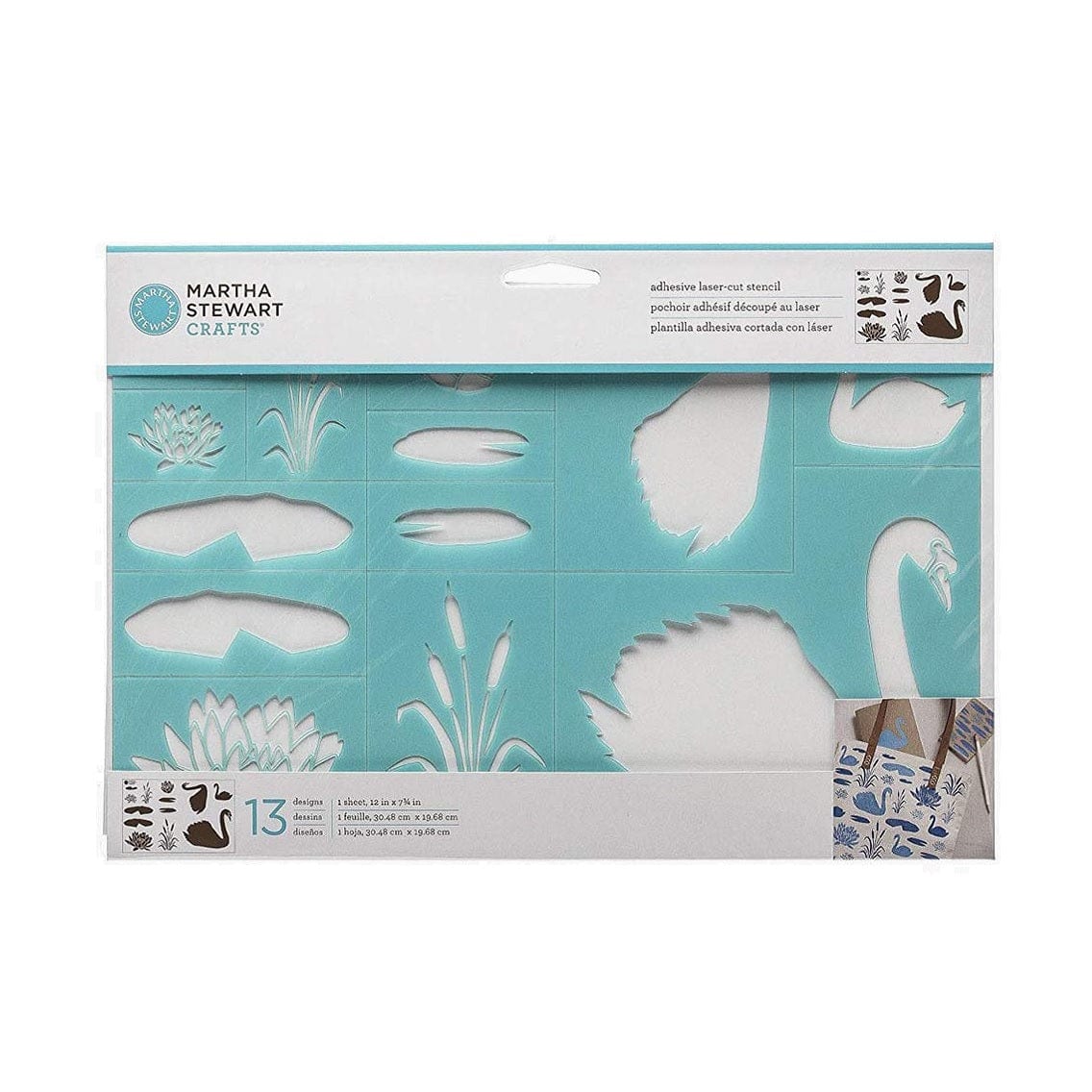 Martha Stewart Adhesive Stencils 1 Sheets Swan Lake - MSP 17642 - Al Masam Stationery LLC Main image