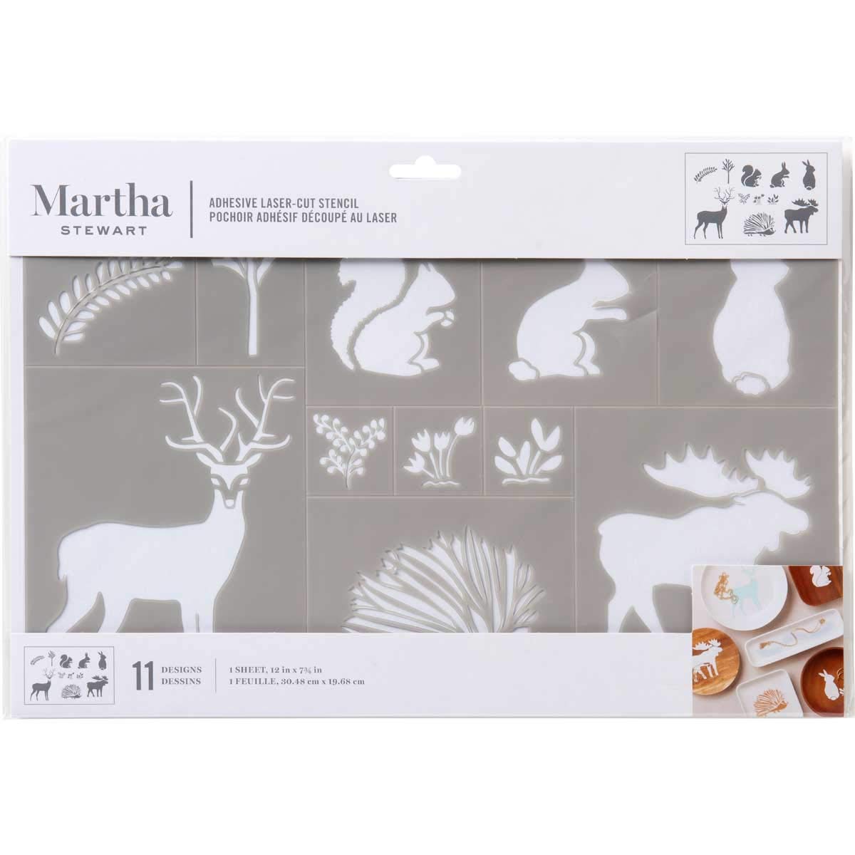 Martha Stewart Adhesive Stencils 1 Sheets Woodland Animals - MSP 17643 - Al Masam Stationery LLC Main image