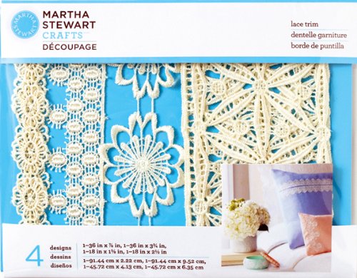 Martha Stewart Decoupage Lace Trim Geometric Flora - Al Masam Stationery LLC